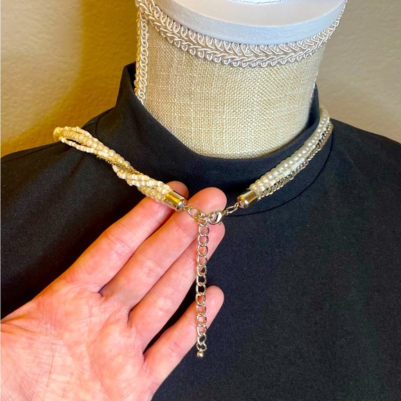 Vintage Multi-Strand Extra Long Knot Style Faux Pearl & More Statement Necklace - Picture 4 of 4